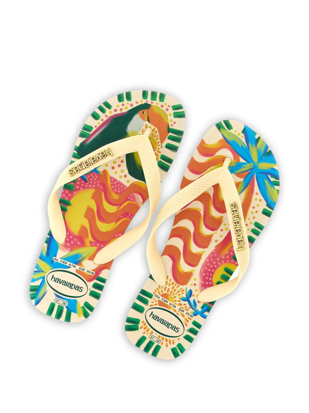 Havaianas Slippers met logo-applicatie Geel