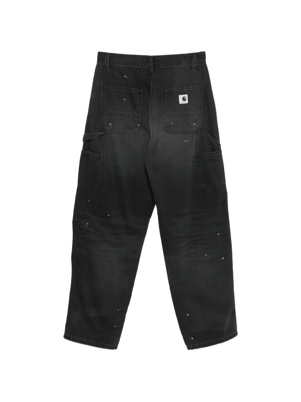 Carhartt WIP OG katoenen-timmerman jeans met verfspatten Zwart