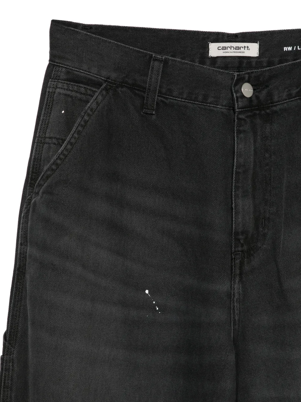 Carhartt WIP OG katoenen-timmerman jeans met verfspatten Zwart