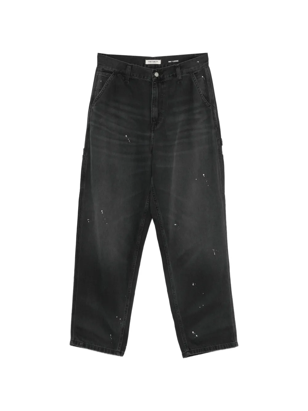 Carhartt WIP paint-splatter washed jeans - Schwarz
