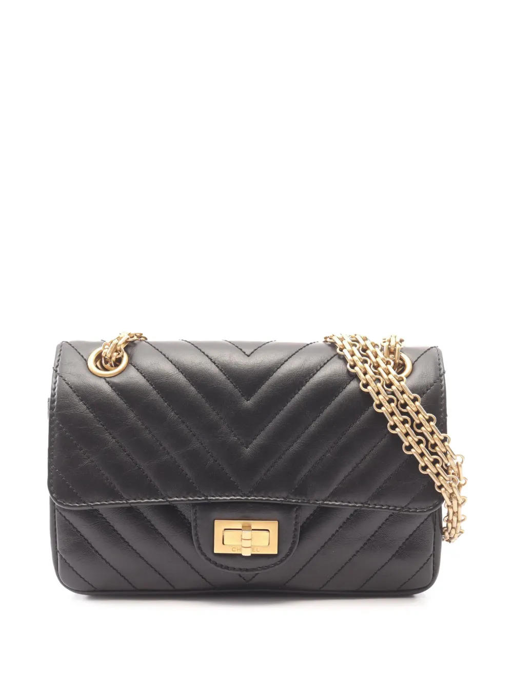 CHANEL Pre-Owned 2021-2026 Reissue 2.55 Chevron Calfskin Single Flap 224 shoulder bag - Nero