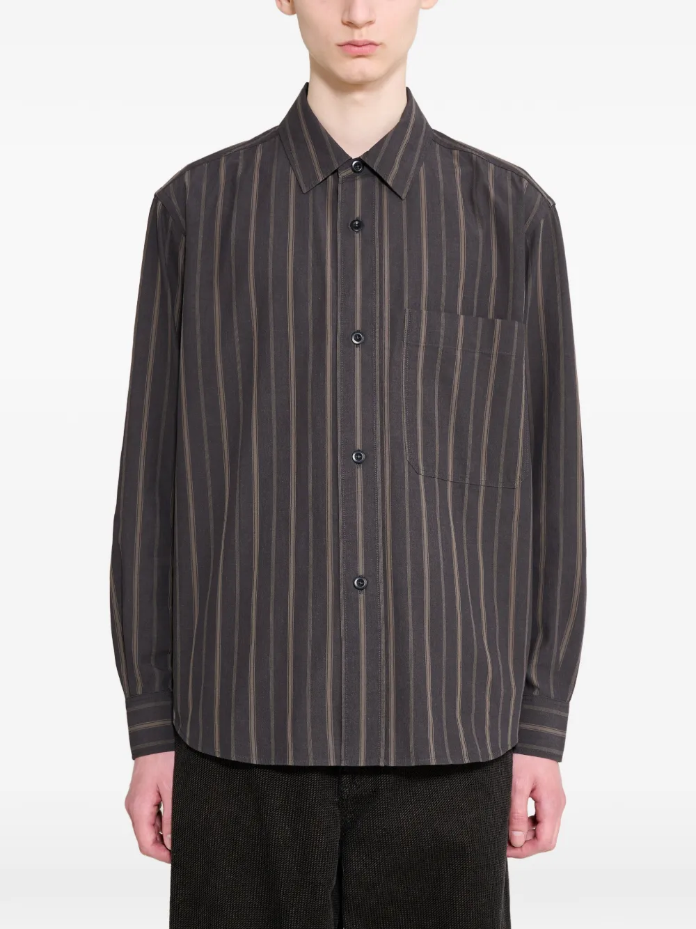 Margaret Howell Basic striped shirt - Nero
