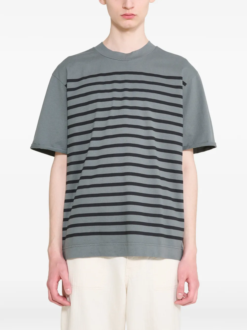 Margaret Howell Overdye stripe T-shirt - Grigio