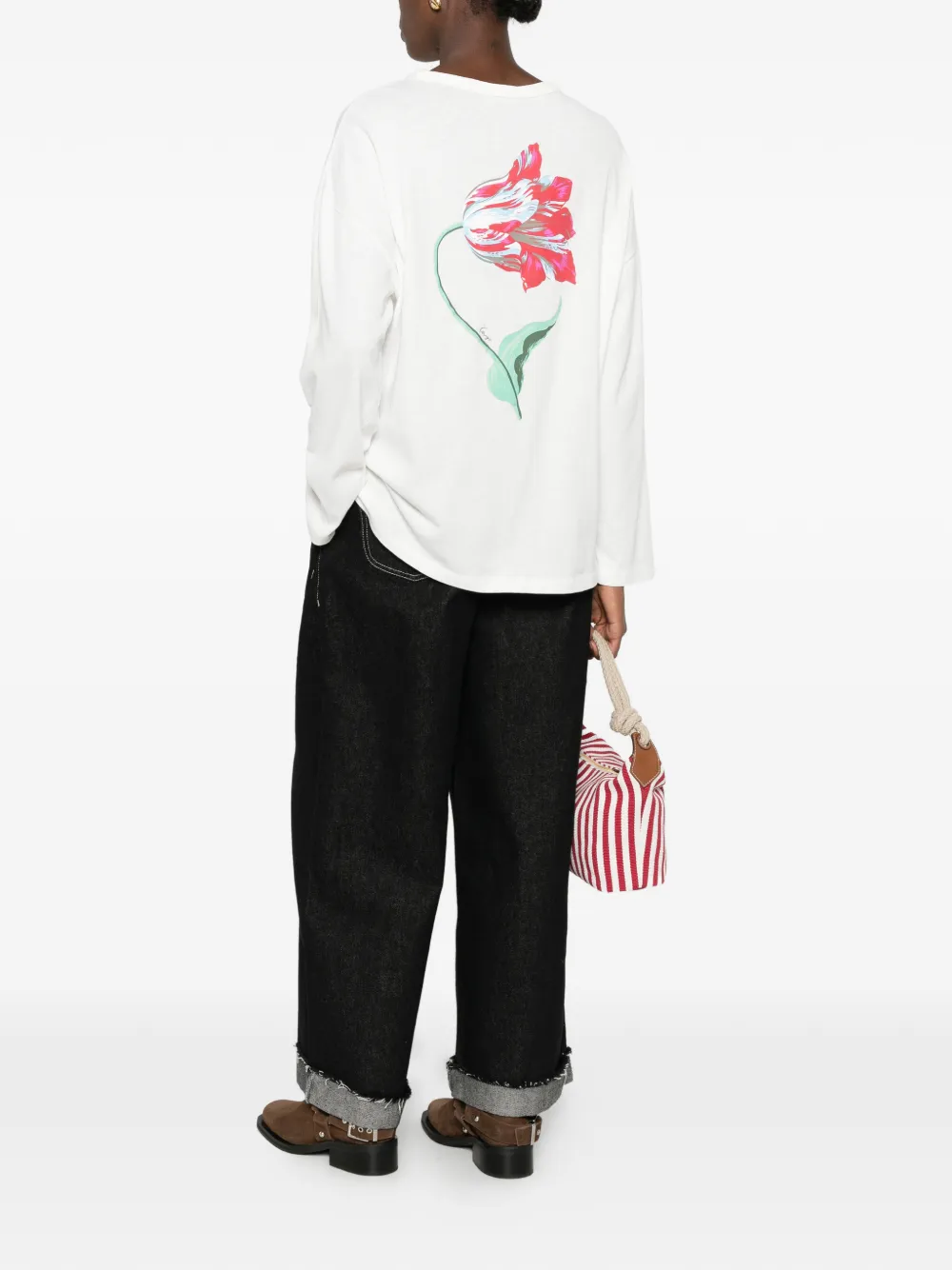 Kenzo T-shirt met tulpprint Wit
