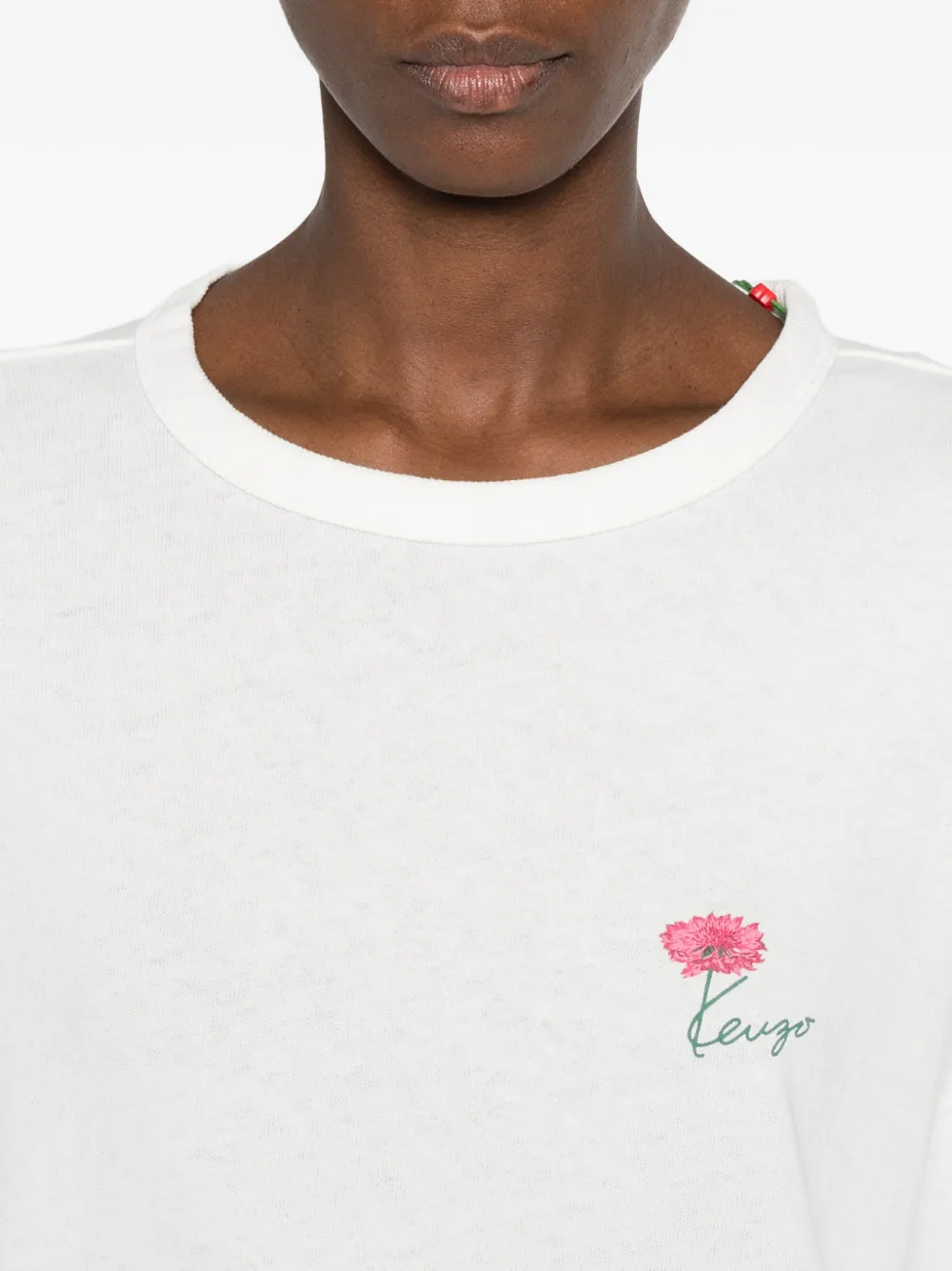 Kenzo T-shirt met tulpprint Wit