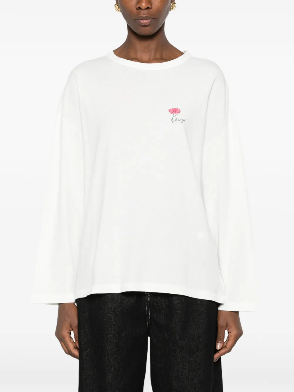 Kenzo T-shirt met tulpprint Wit