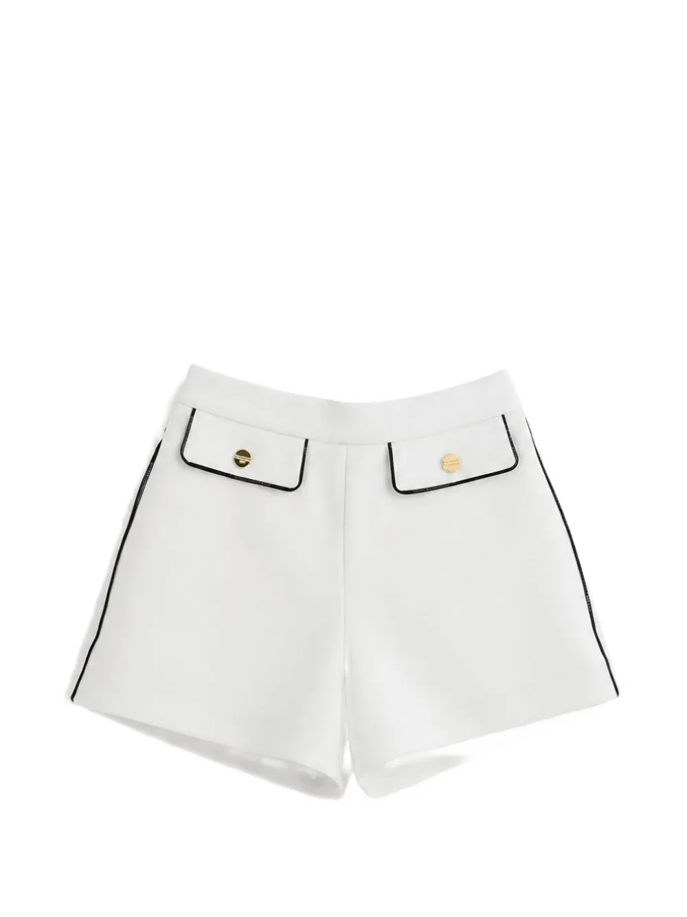 Elisabetta Franchi La Mia Bambina piped-trim decorative-button shorts - Bianco