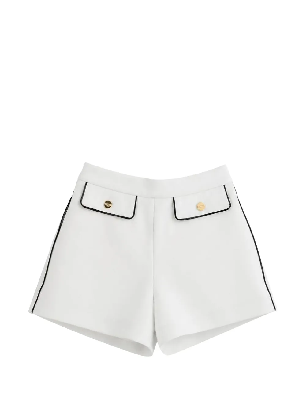 Elisabetta Franchi La Mia Bambina piped-trim decorative-button shorts - White