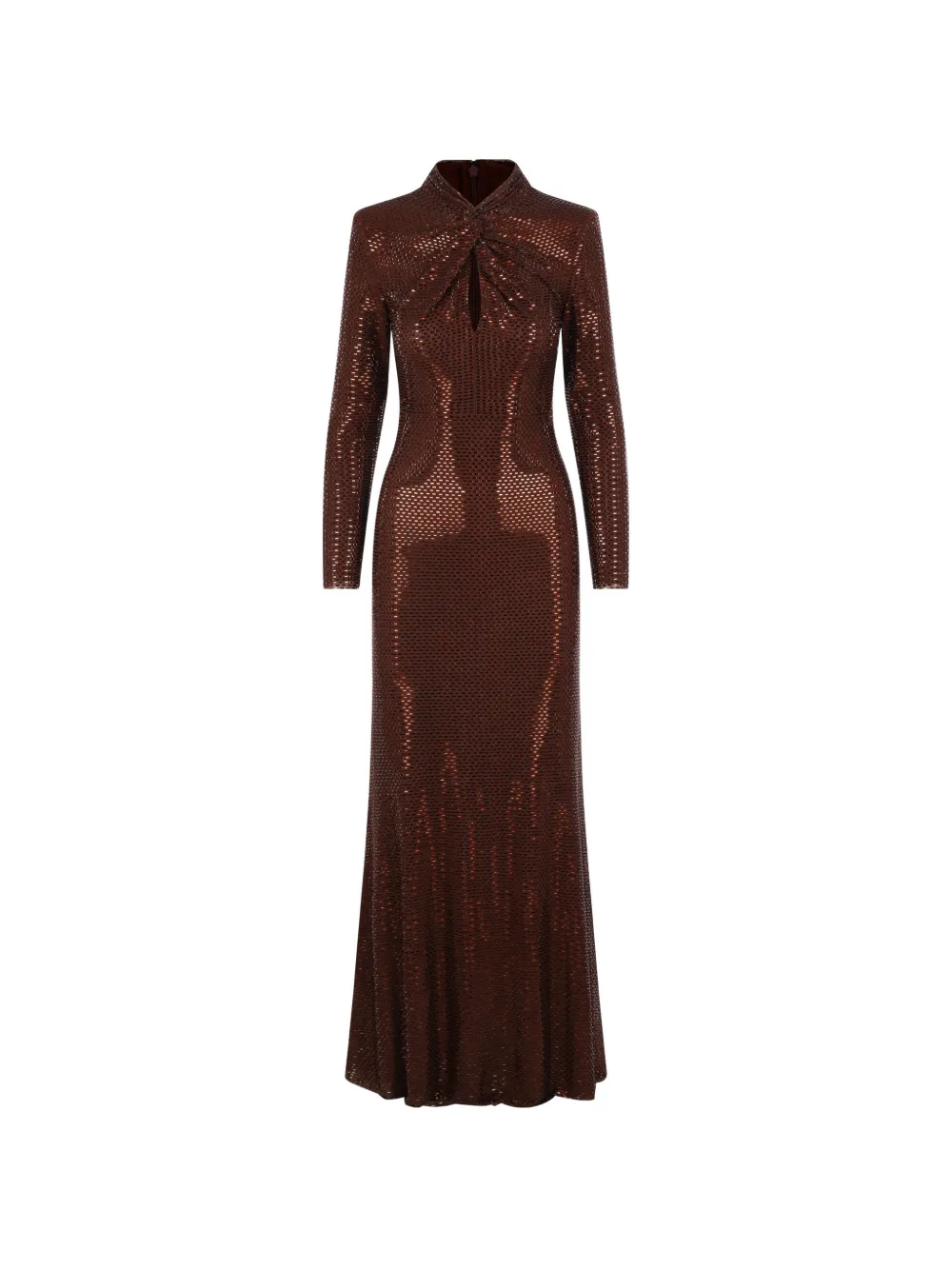 Self-Portrait rhinestone-embellished maxi ress - Marrone