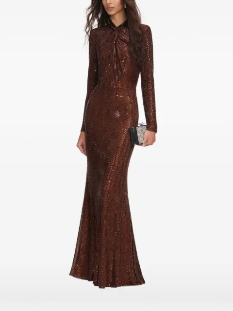 Self-Portrait vestido largo con detalles de strass