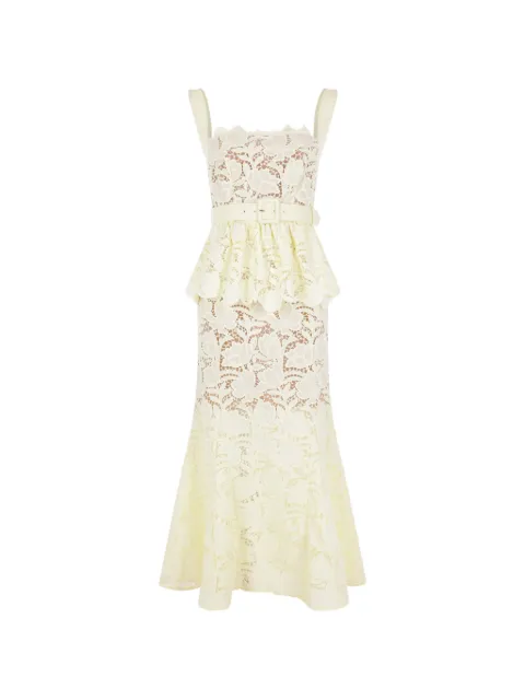 Self-Portrait peplum laced maxi dress