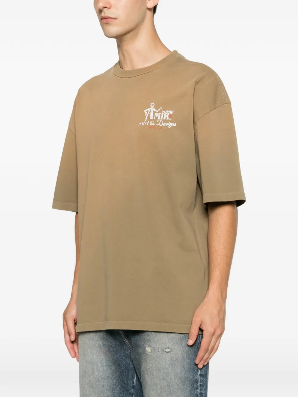 AMIRI T-shirt met logoprint Bruin