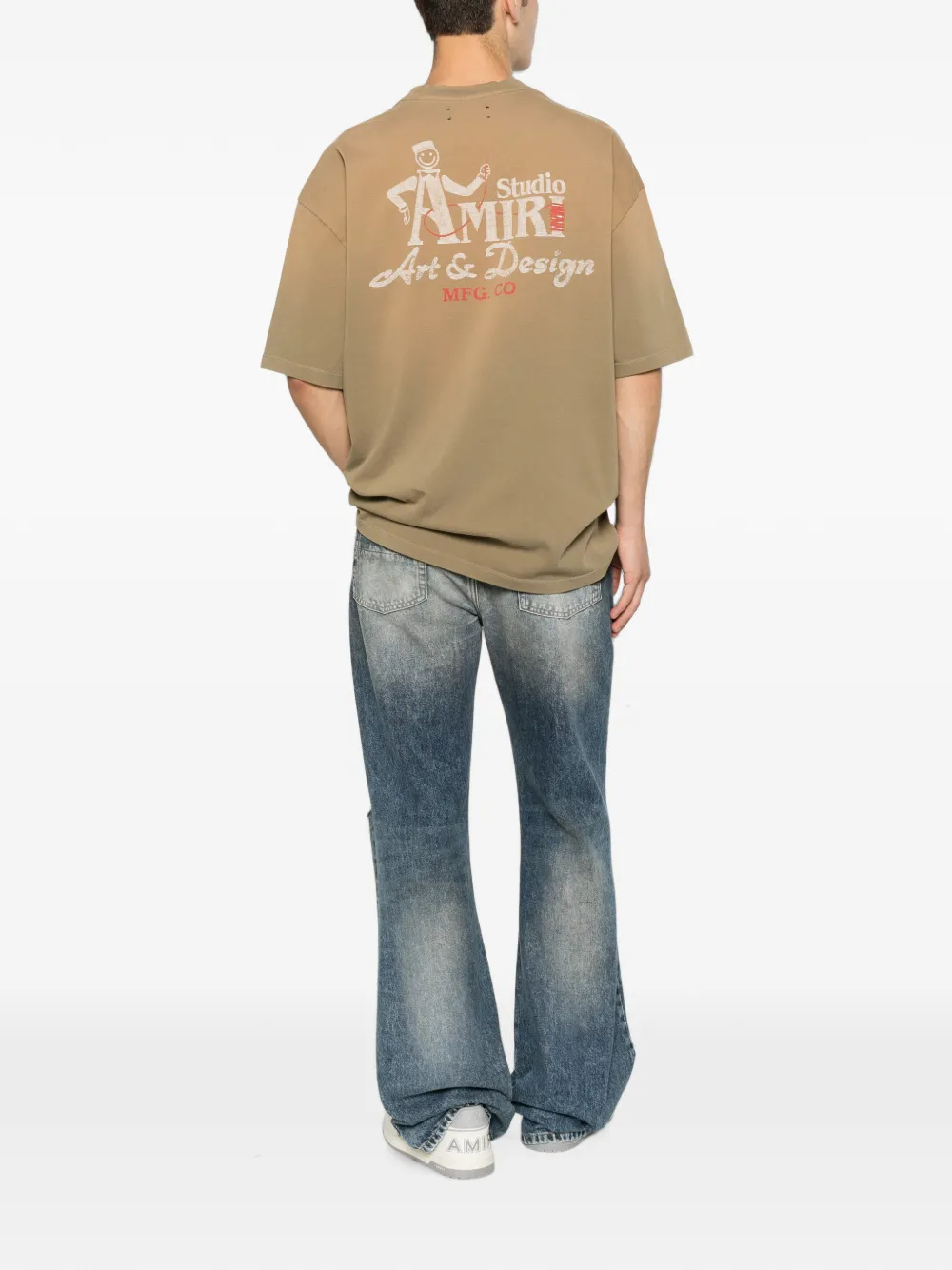 AMIRI T-shirt met logoprint Bruin