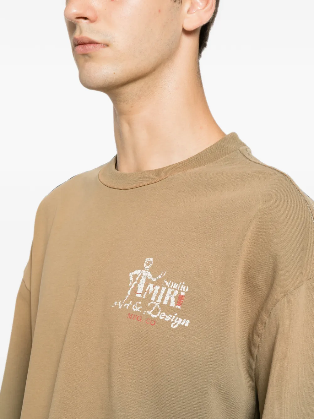 AMIRI T-shirt met logoprint Bruin