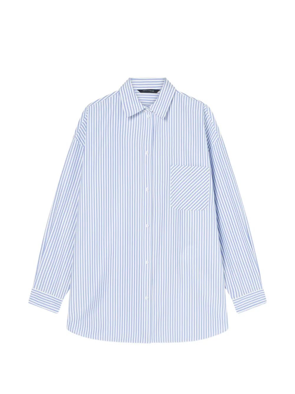 Armani Exchange striped-print chest-pocket shirt - Blu