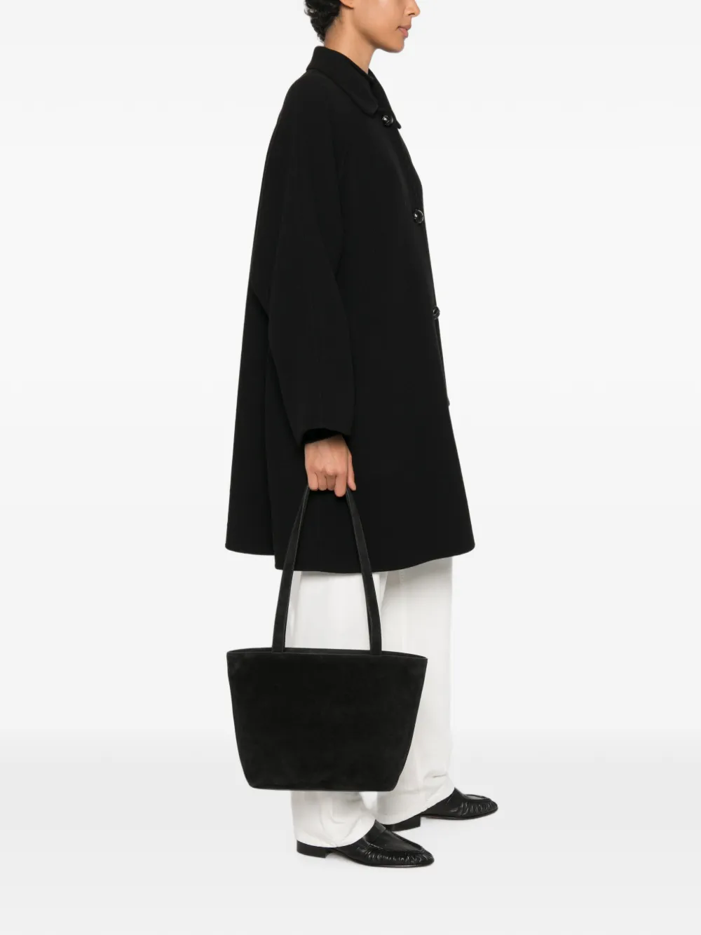 The Row Ina Button-up Coat in Black, view 2