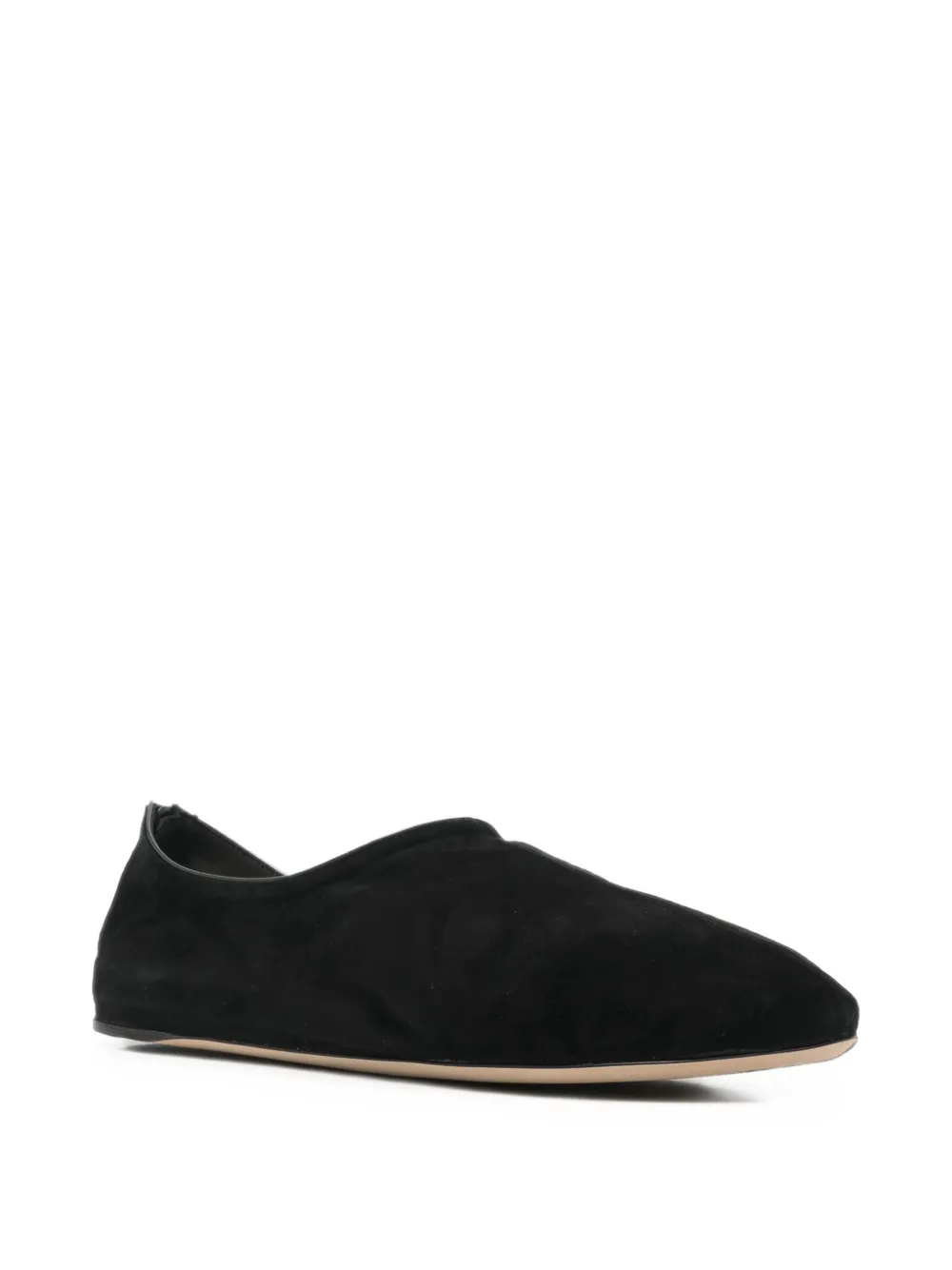 The Row Stellene suede ballet flats Zwart