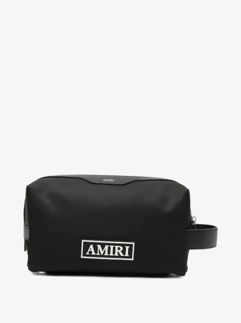 AMIRI logo-patch wash bag