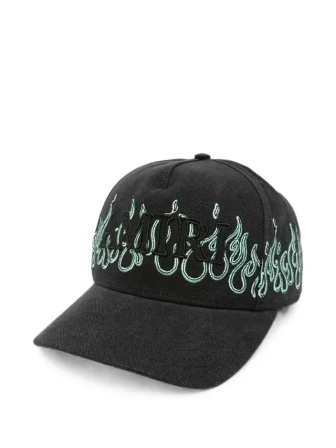 AMIRI flame-embroidered logo-patch baseball cap
