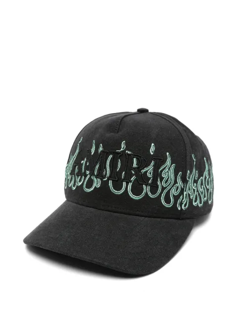 AMIRI flame-embroidered logo-patch baseball cap