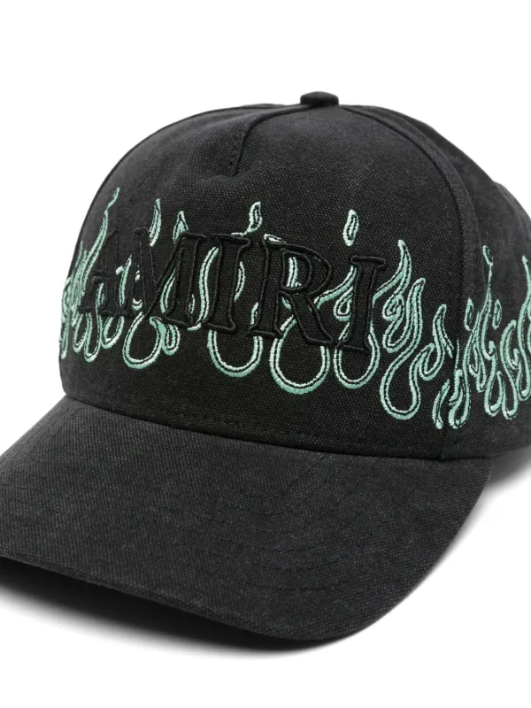 AMIRI flame-embroidered Logo Baseball Cap | Black | FARFETCH
