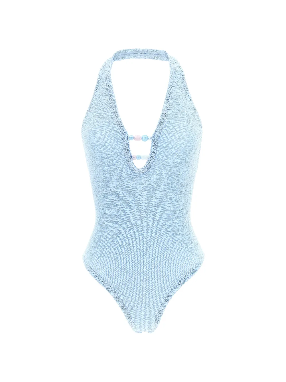 Hunza G Adriana beaded-embellishment swimsuit - Blu