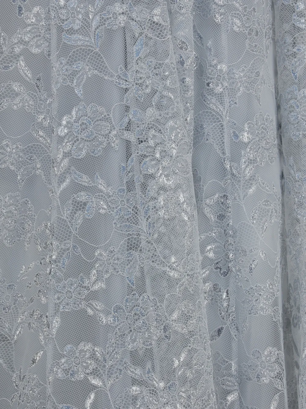 ZIMMERMANN Carousel metallic gedraaide kanten maxi-jurk Zilver