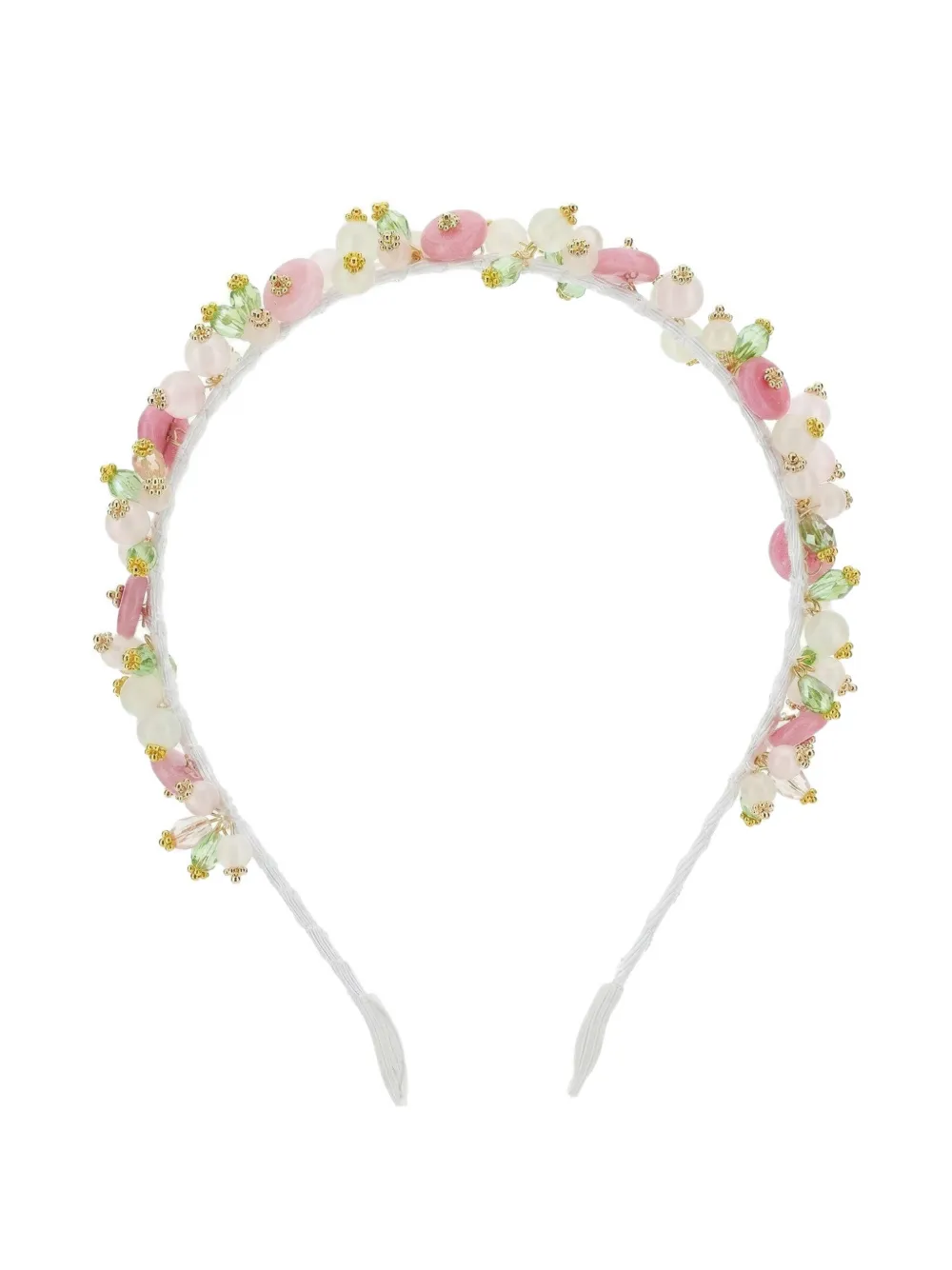 Monnalisa bead-embellished headband - Bianco