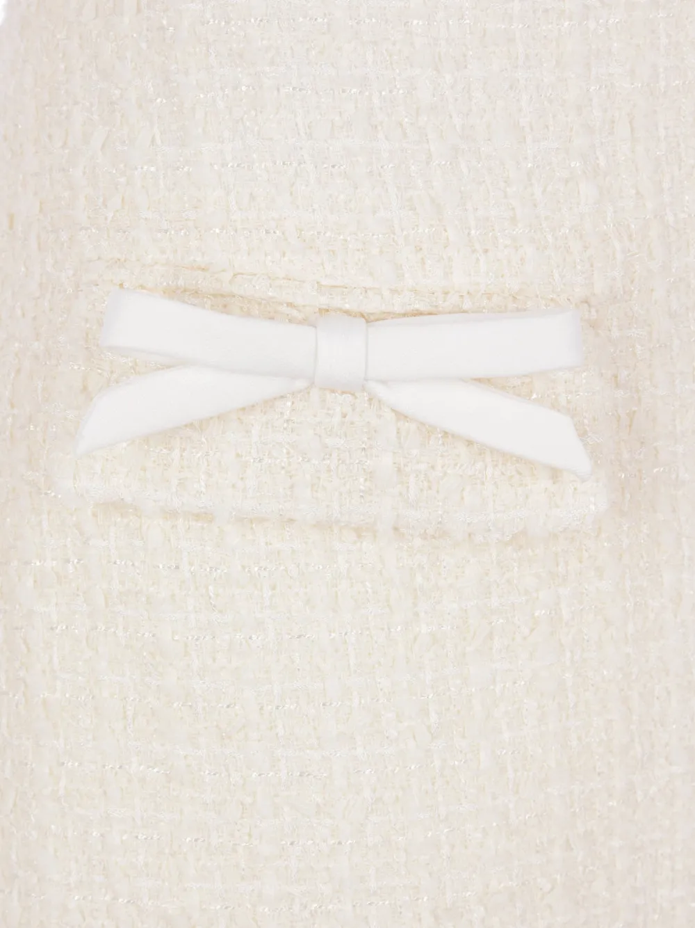 Self-Portrait Bouclé mini-rok met kanten afwerking Beige