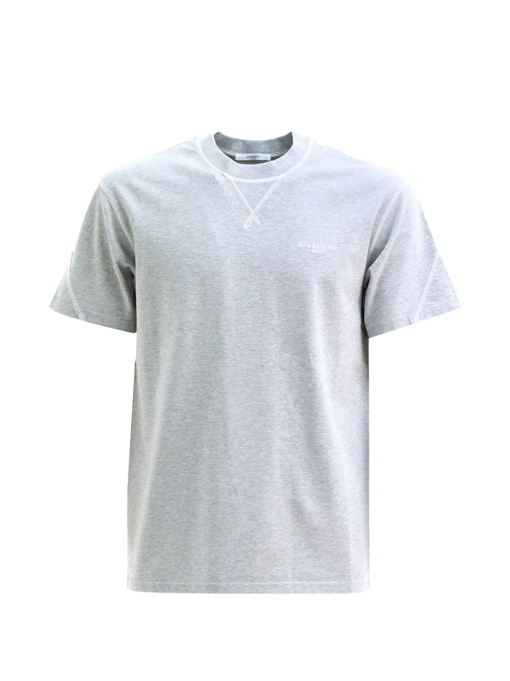 Givenchy logo-print topstitched T-shirt - Grigio