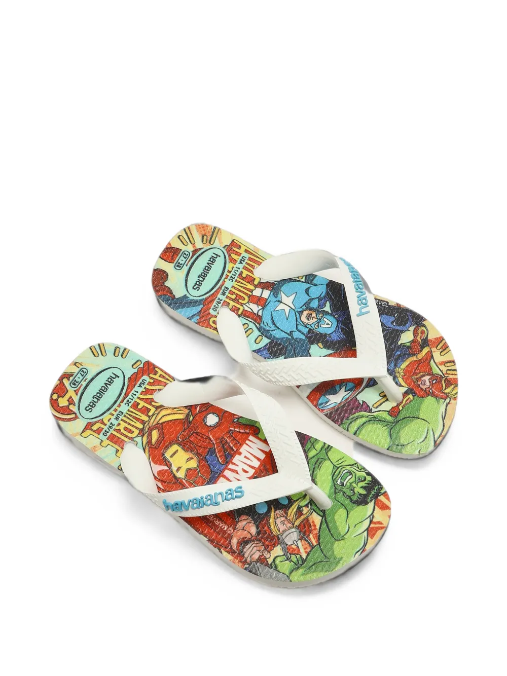 Havaianas Kids x Marvel logoprinten teenslippers Wit