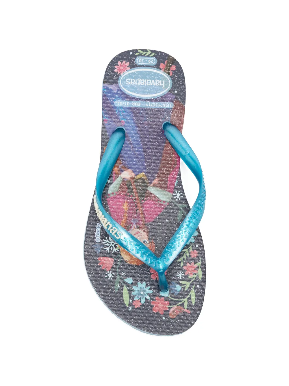 Havaianas Kids X Disney Slim Princess graphic-print flip flops Blauw