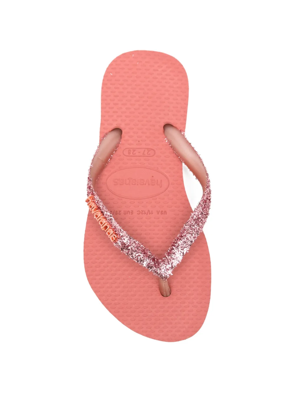 Havaianas Kids Slim Glitter II logo-detail flip flops Roze