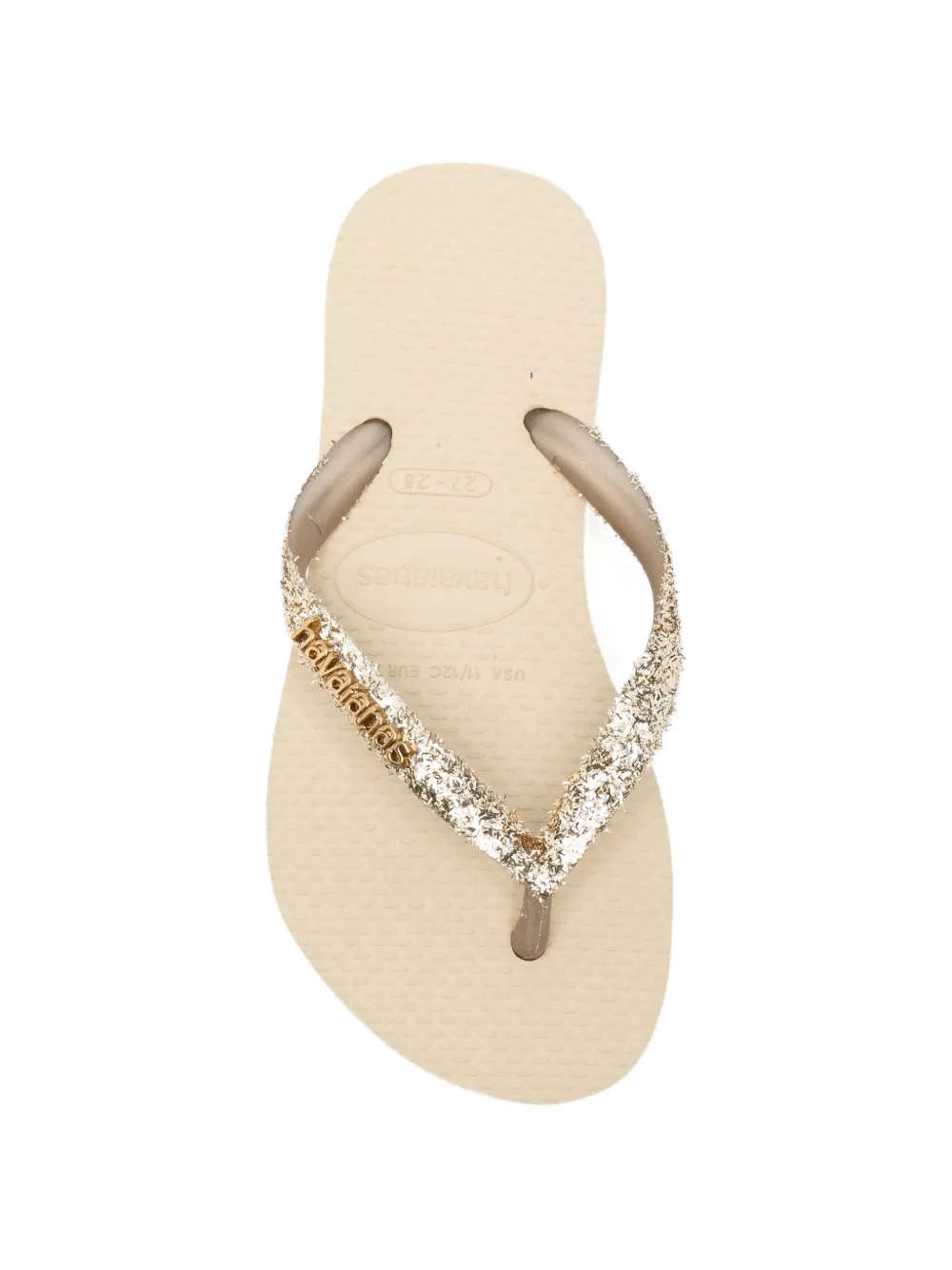 Havaianas Kids Slim Glitter II logo-plaque flip flops Goud