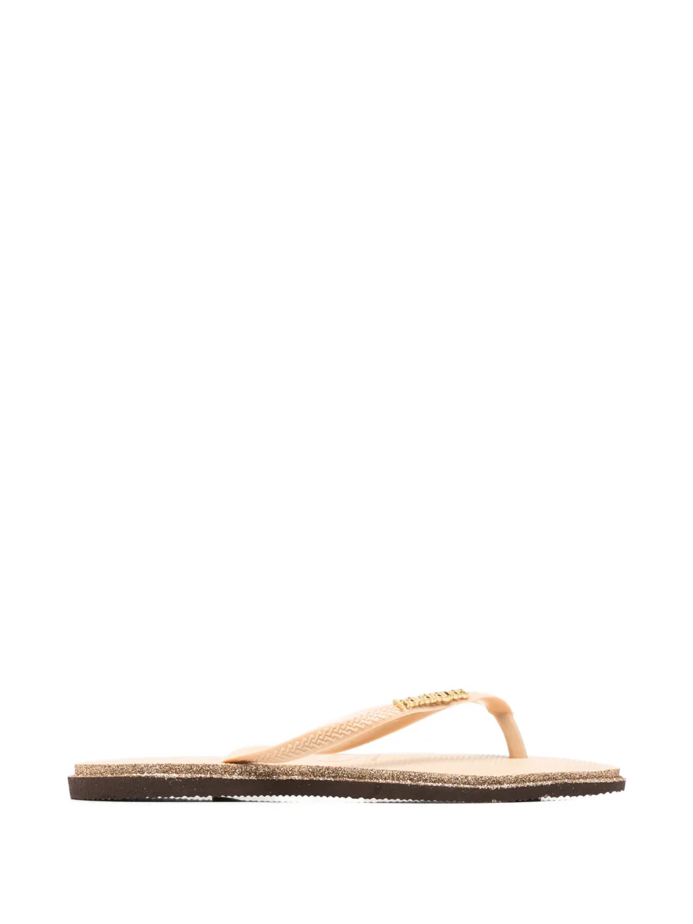 Havaianas glitter-detail logo-plaque flip flops - Toni neutri