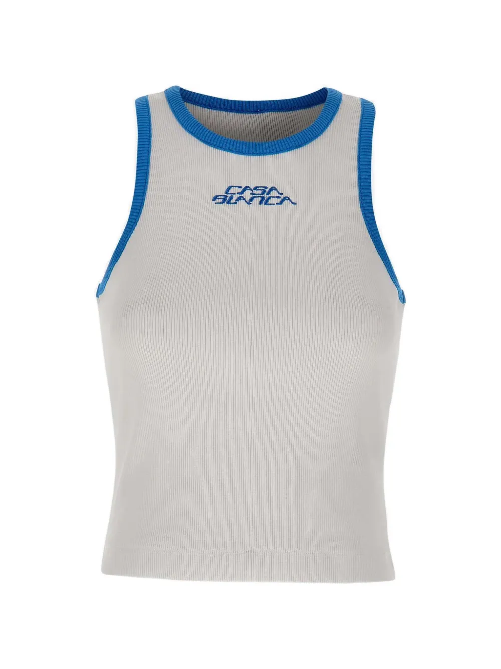 Casablanca ribbed racerback tank top - Bianco
