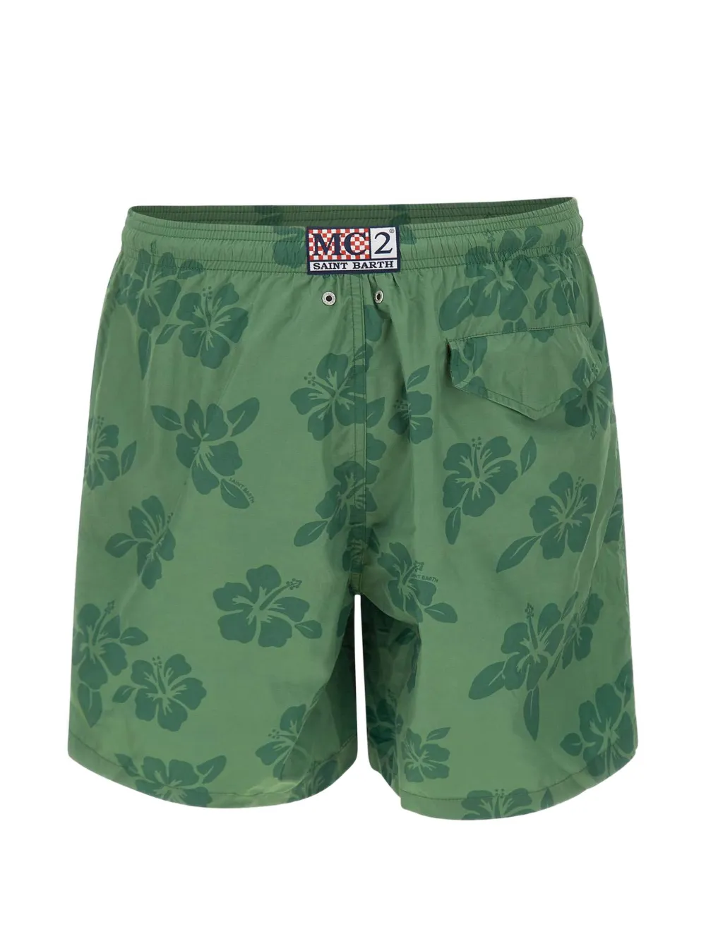 MC2 Saint Barth Lighting Tiki zwembroek met hibiscusprint Groen