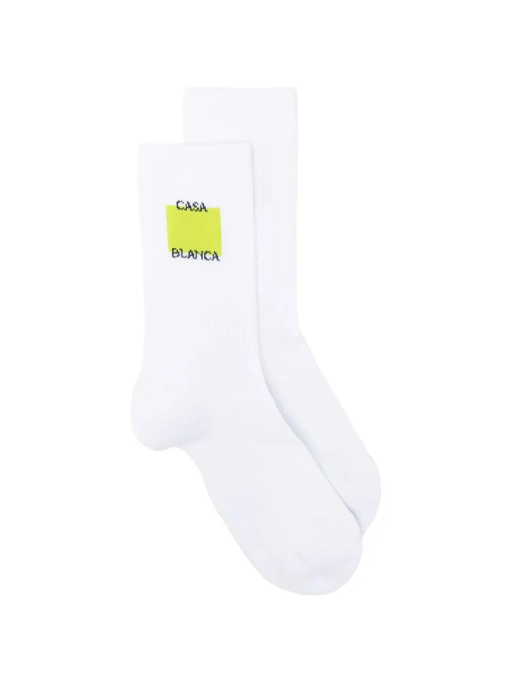 Casablanca logo-print ribbed socks - Bianco
