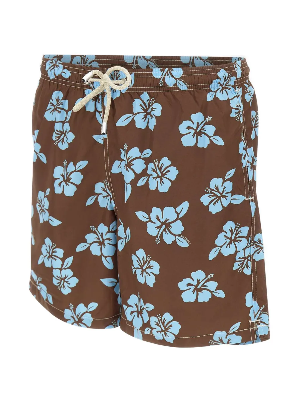 MC2 Saint Barth Lighting Tiki zwembroek met hibiscusprint Bruin