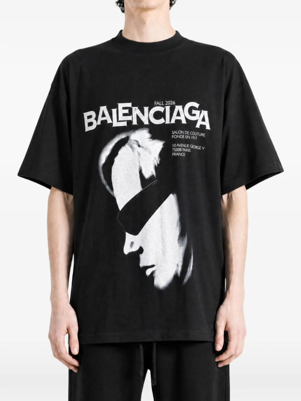Balenciaga Lady In Shades T-shirt met grafische print Zwart