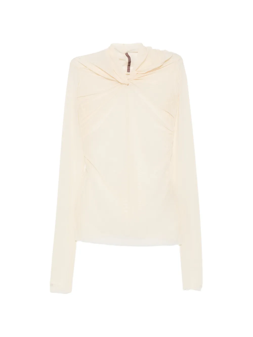 Rick Owens Lilies Kairo ruched long-sleeve top - Toni neutri