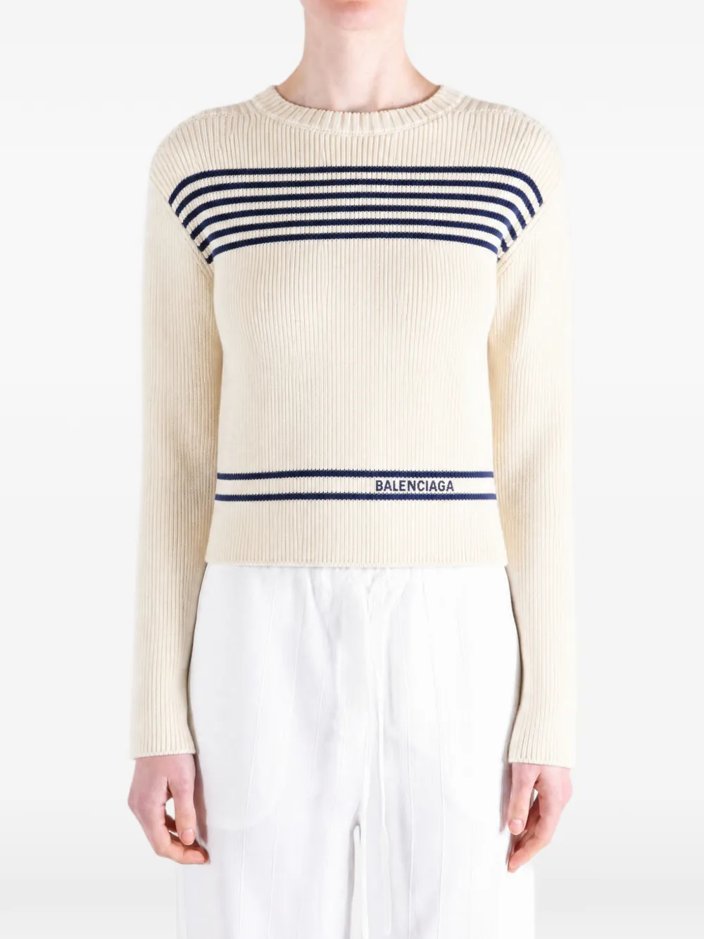 Balenciaga boat-neck sweater - Neutrals