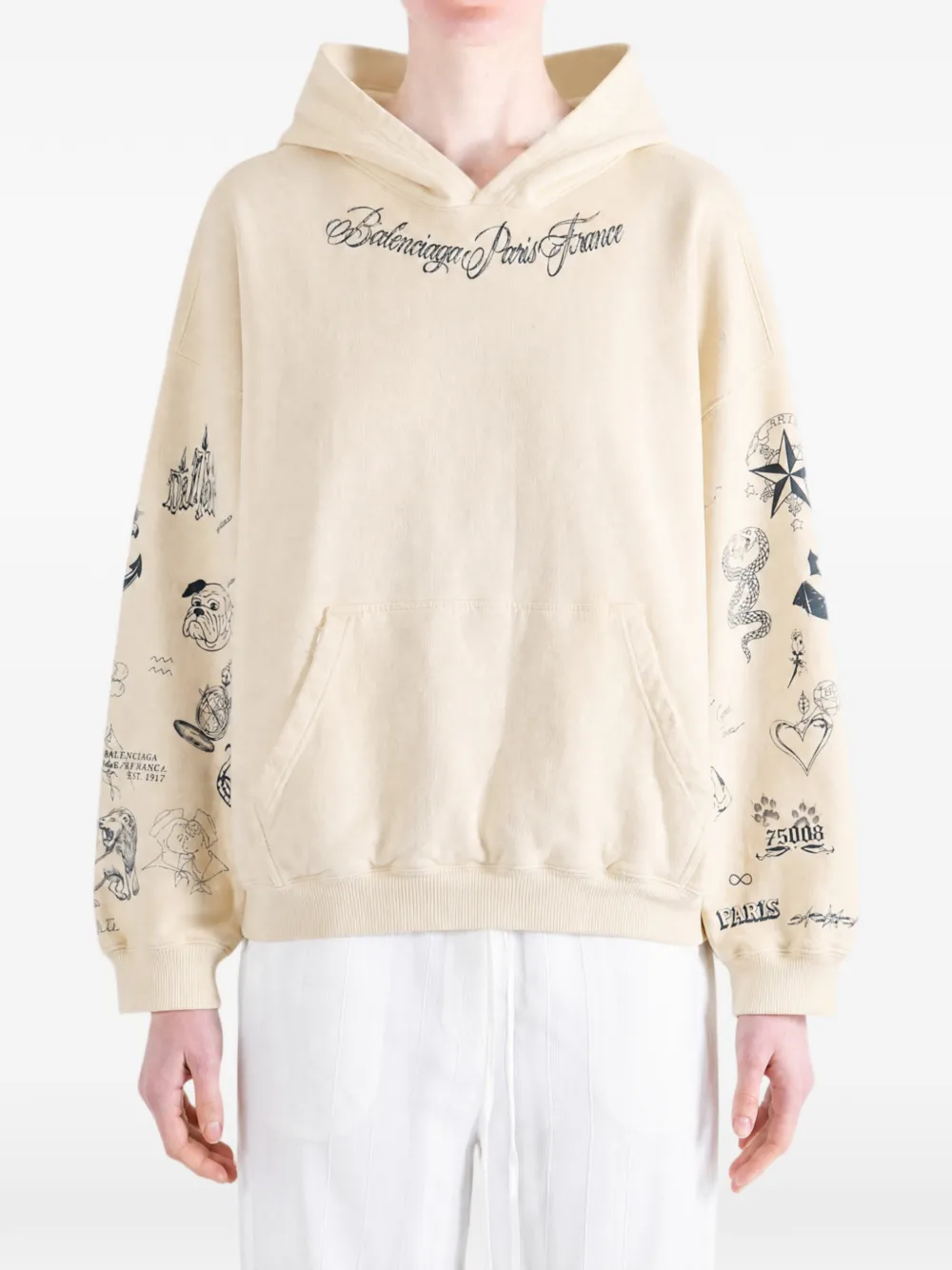 Balenciaga Katoenen hoodie Beige