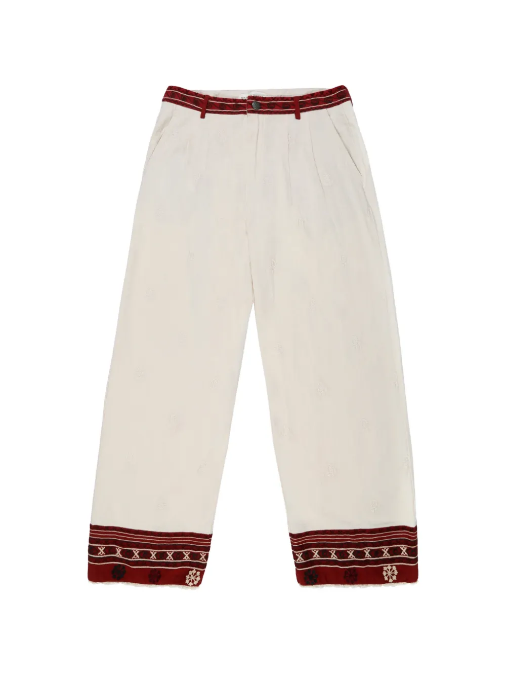 MAISON HOTEL Gilberto embroidered trousers - Toni neutri