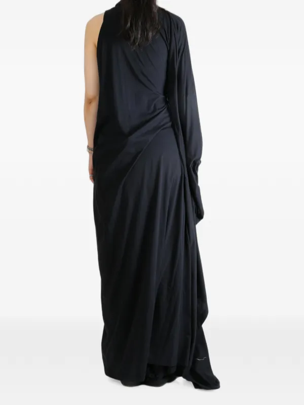 balenciaga one shoulder dress Balenciaga One-shoulder Graphic Maxi Dress