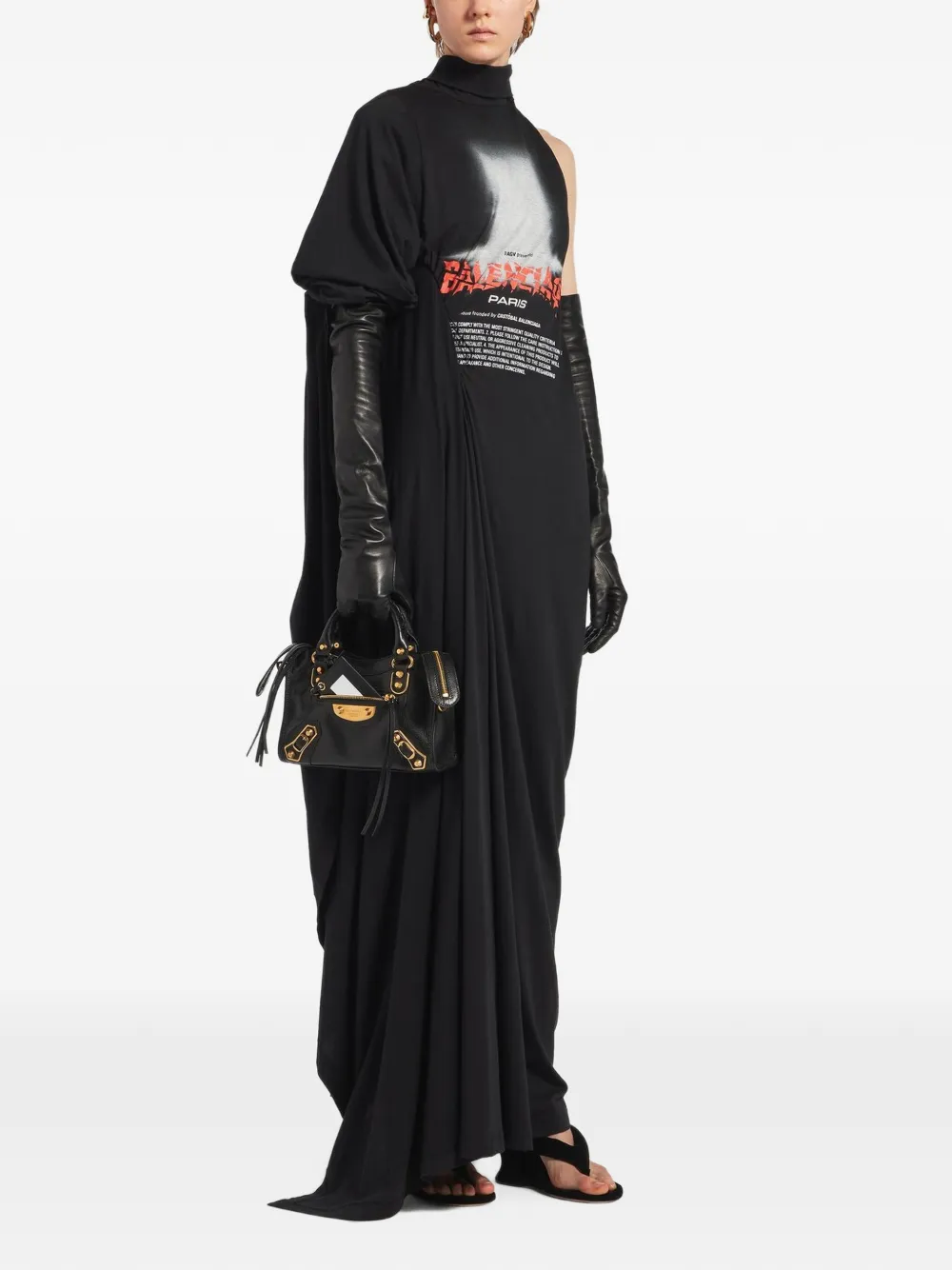 Balenciaga The Door gedrapeerde maxi-jurk Zwart