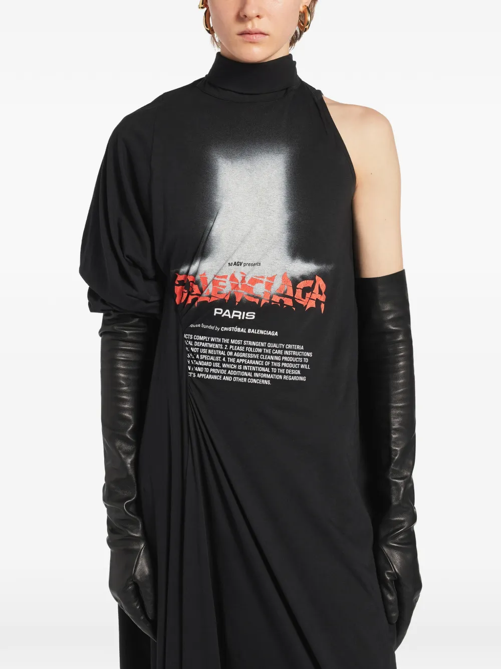 Balenciaga The Door gedrapeerde maxi-jurk Zwart