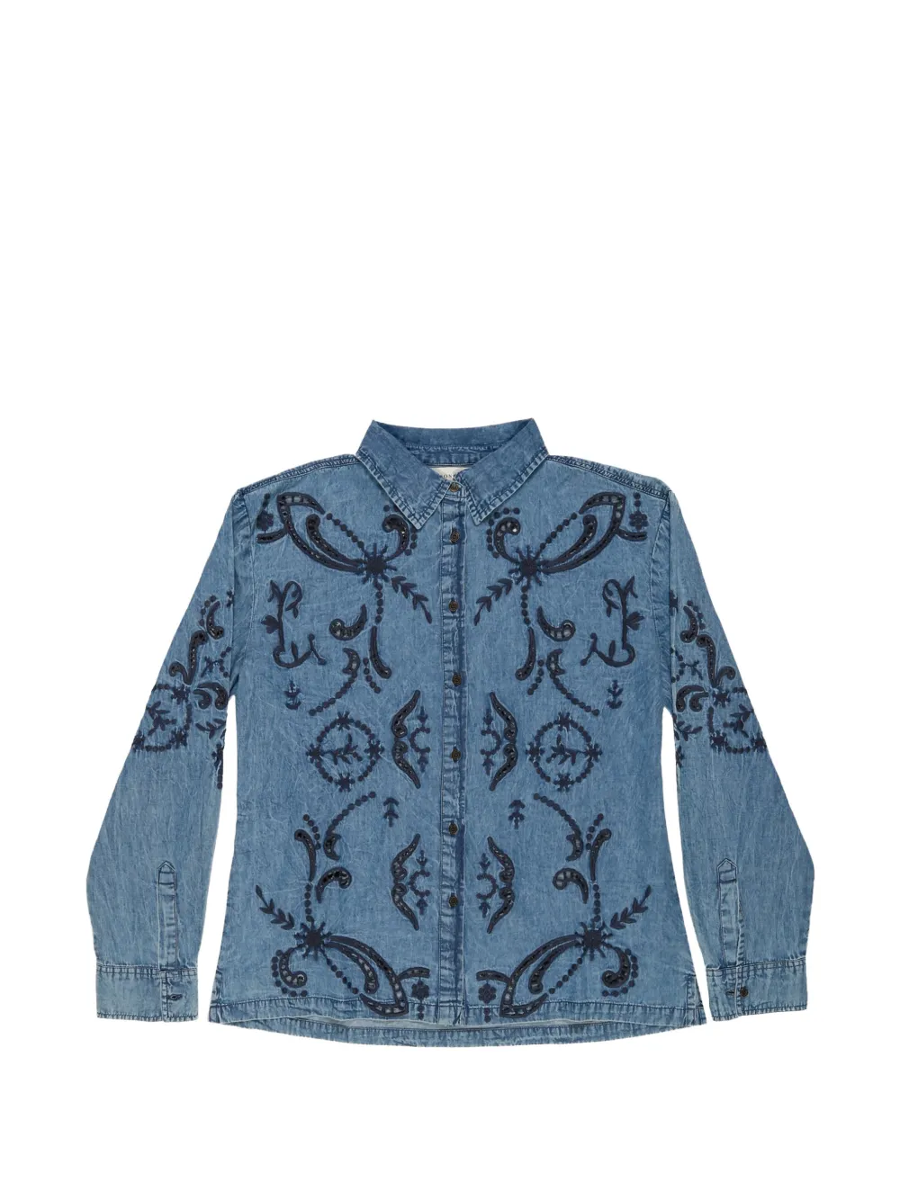 MAISON HOTEL Stella Constellation embroidered denim shirt - Blau