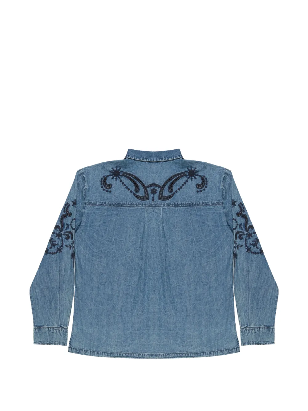 MAISON HOTEL Stella Constellation denim blouse met borduurwerk Blauw