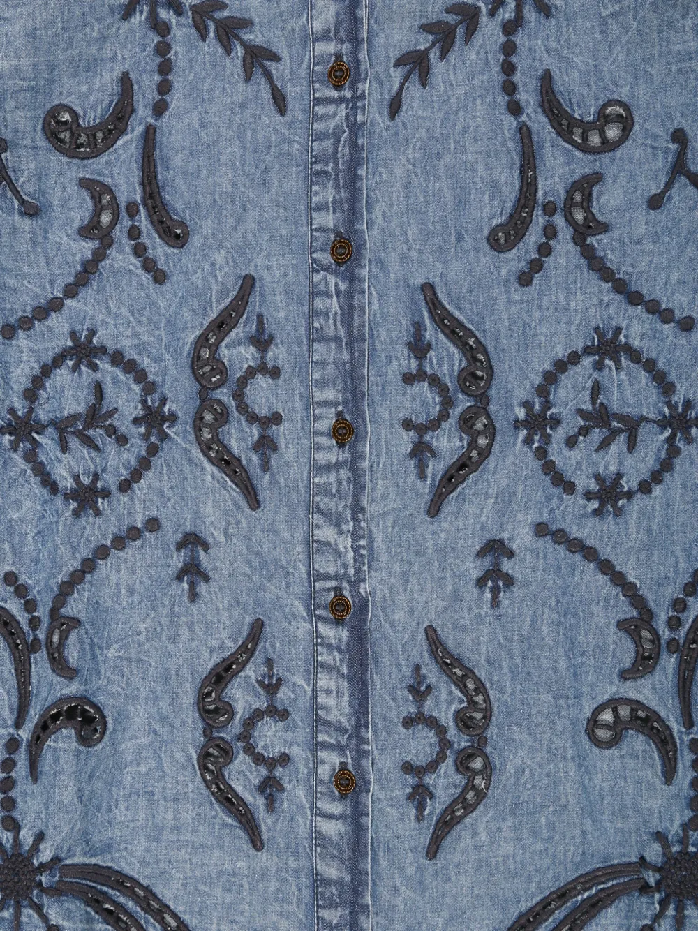 MAISON HOTEL Stella Constellation denim blouse met borduurwerk Blauw